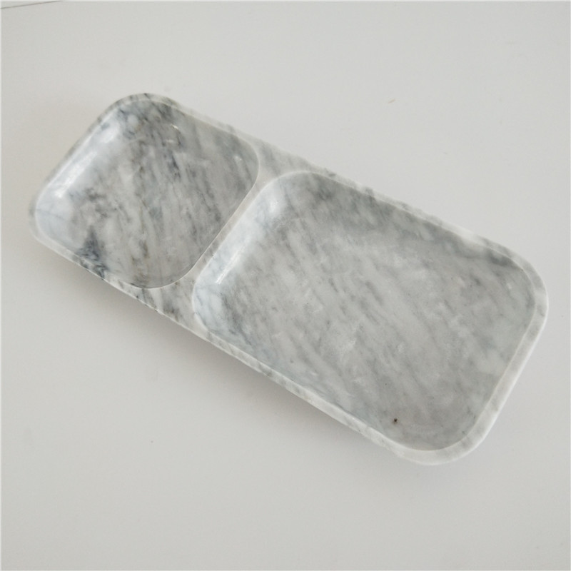 Carrara White Square Marble Tray