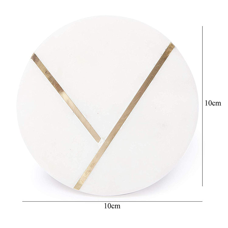 White Round Marble Coasters White Round Marble Coasters