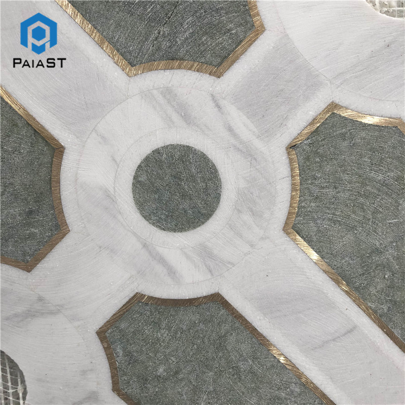 Waterjet Marble Floor Butterfly Pattern Tiles Design 