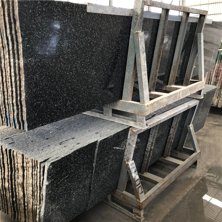 black granite flooring