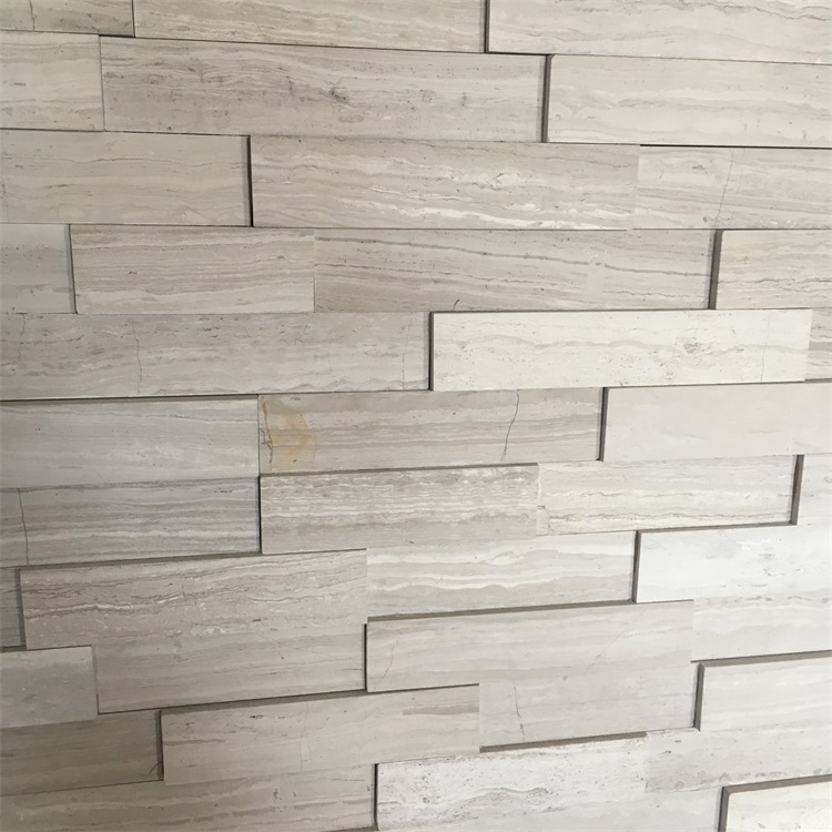 Wooden white marble stone