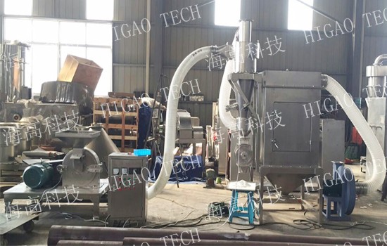 disk pin mill with cyclone separator and pulse dust collecting system