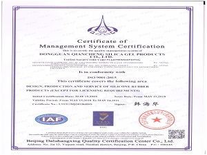 Silicone company certificate