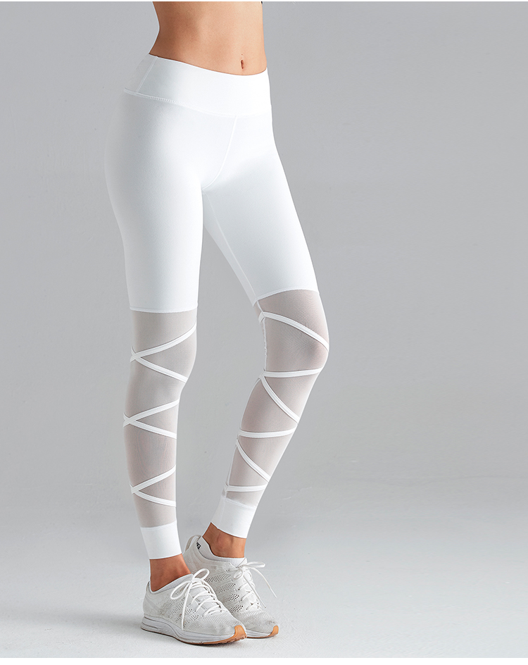 Mesh panel yoga leggings