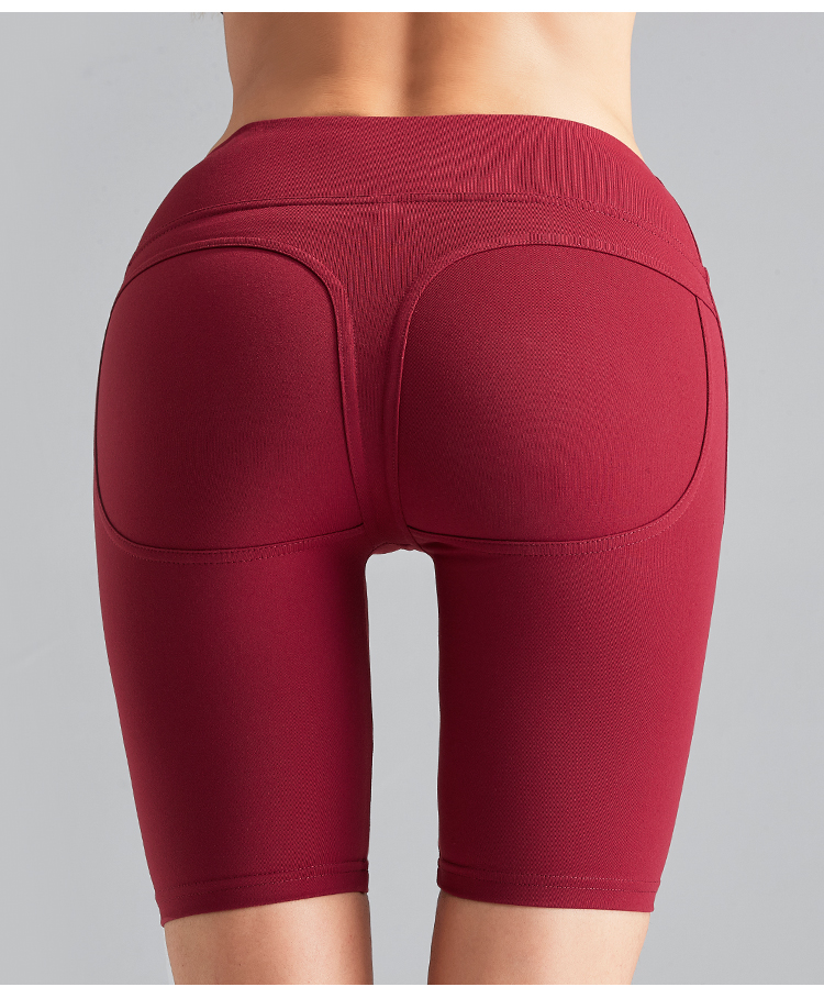 red women yoga shorts 