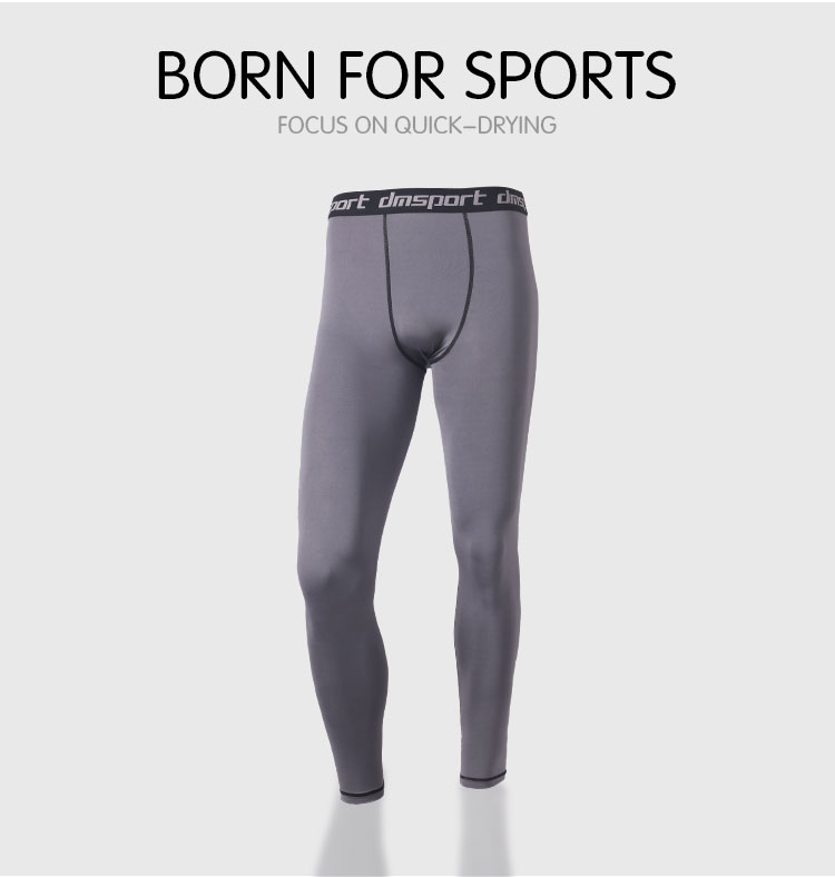 grey compression long pants for men