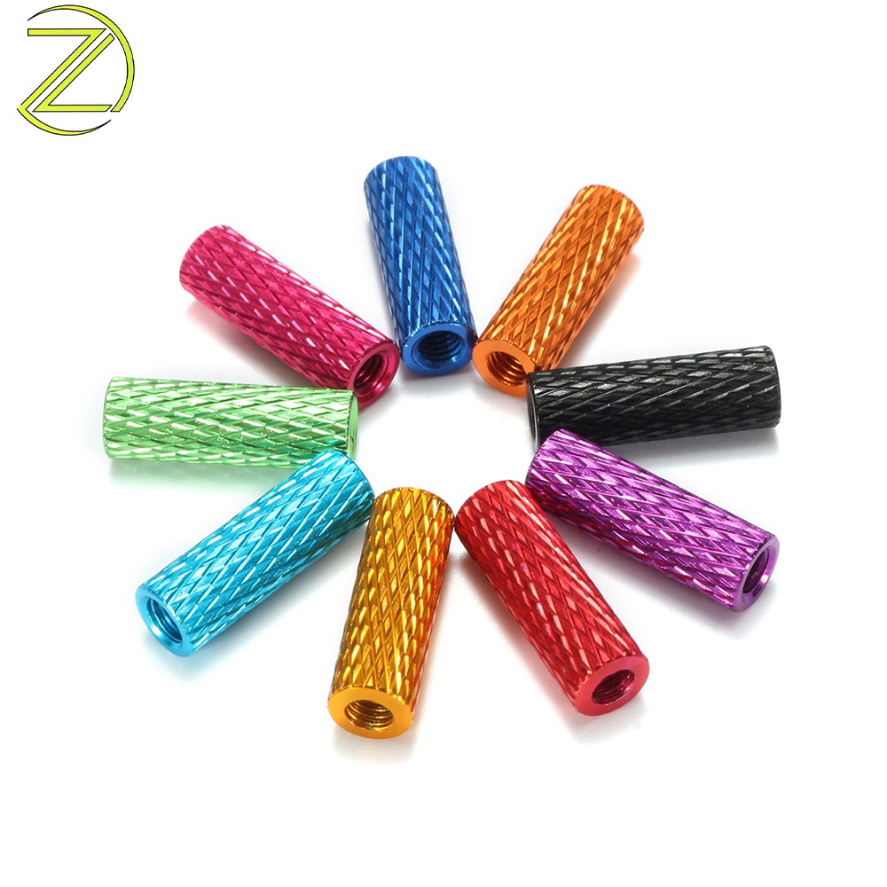 Colored anode knurled standoff Colored anode knurled standoff