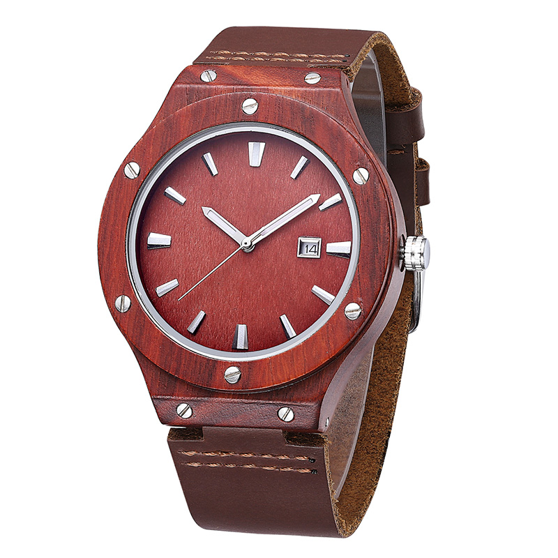 High Quality Unisex Leather Bamboo Wooden Watch High Quality Unisex Leather Bamboo Wooden Watch