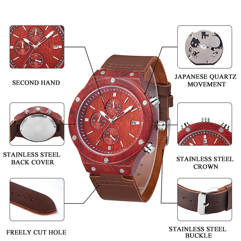 Engraved Bamboo Wooden Watch Engraved Bamboo Wooden Watch