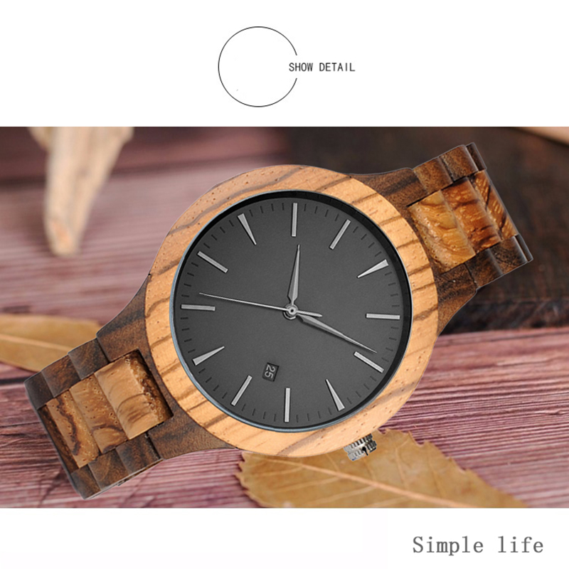 Bamboo Wood Face Automatic Hand Watch Bamboo Wood Face Automatic Hand Watch