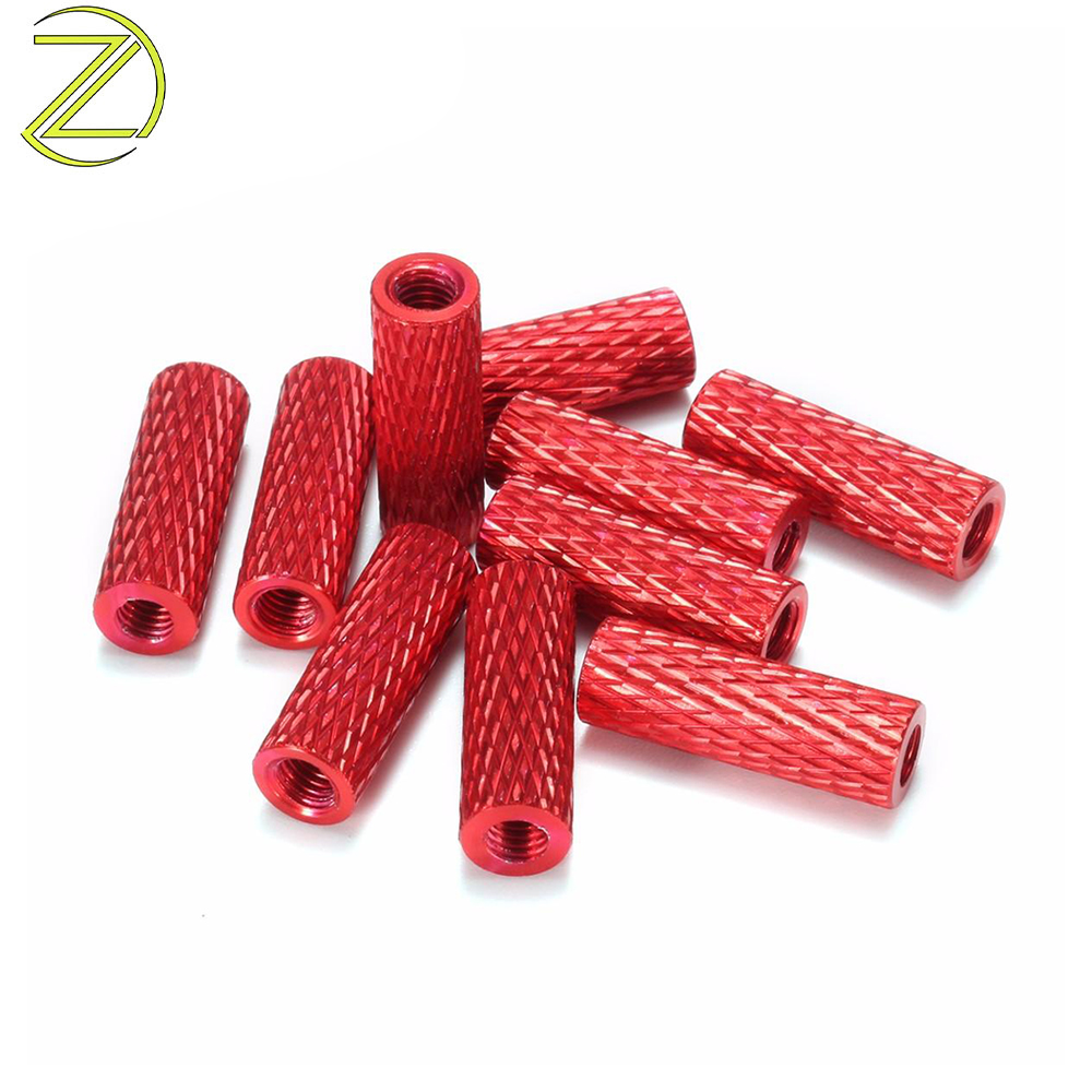 red knurled standoffs