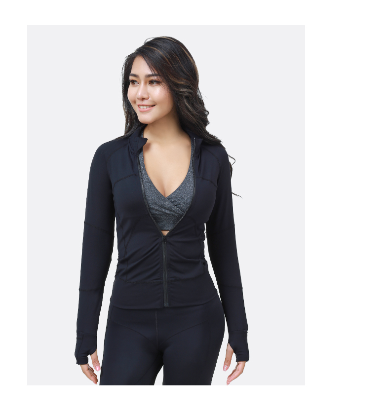 women black workout yoga jackets