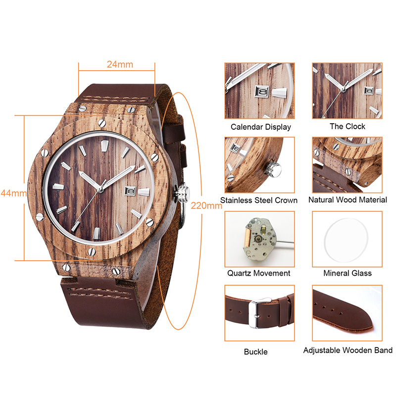 Personality Wooden Watch with Leather Strap Personality Wooden Watch with Leather Strap