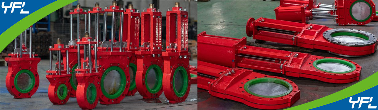 polyurethane(PU)lined knife gate valves for mining slurry