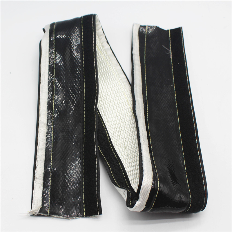 Silicone fiberglass heat shield sleeve with velcro Silicone fiberglass heat shield sleeve with velcro