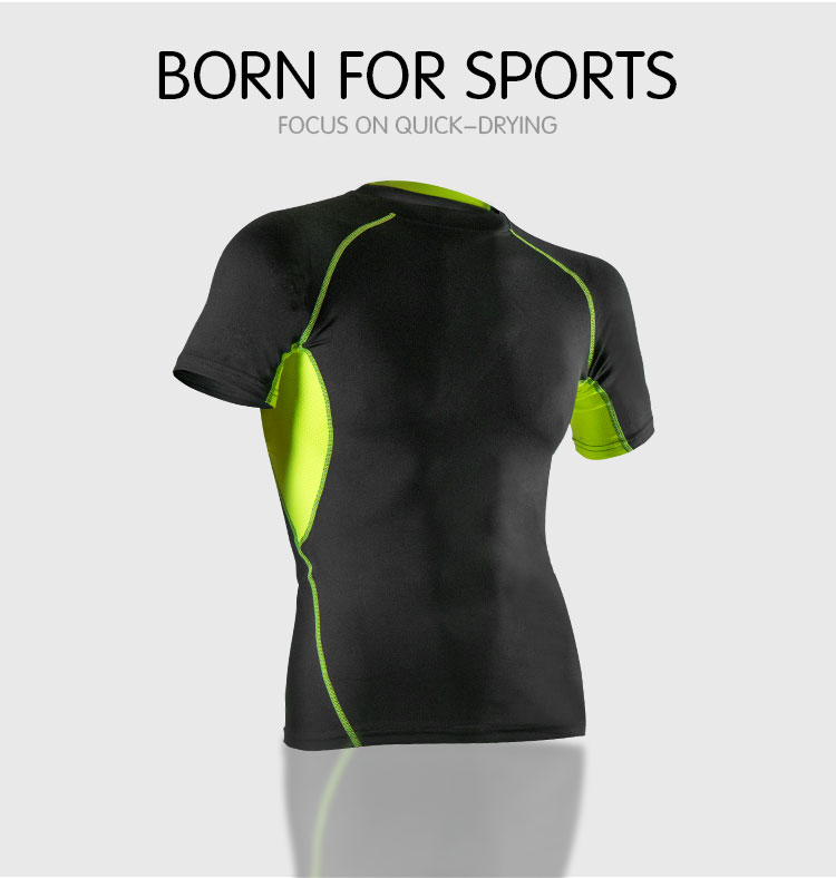 mens compression T shirts green color