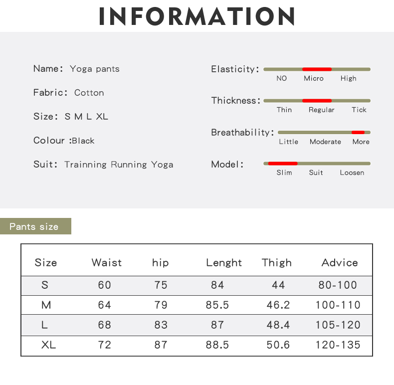 size chart of yoga leggings size chart of yoga leggings