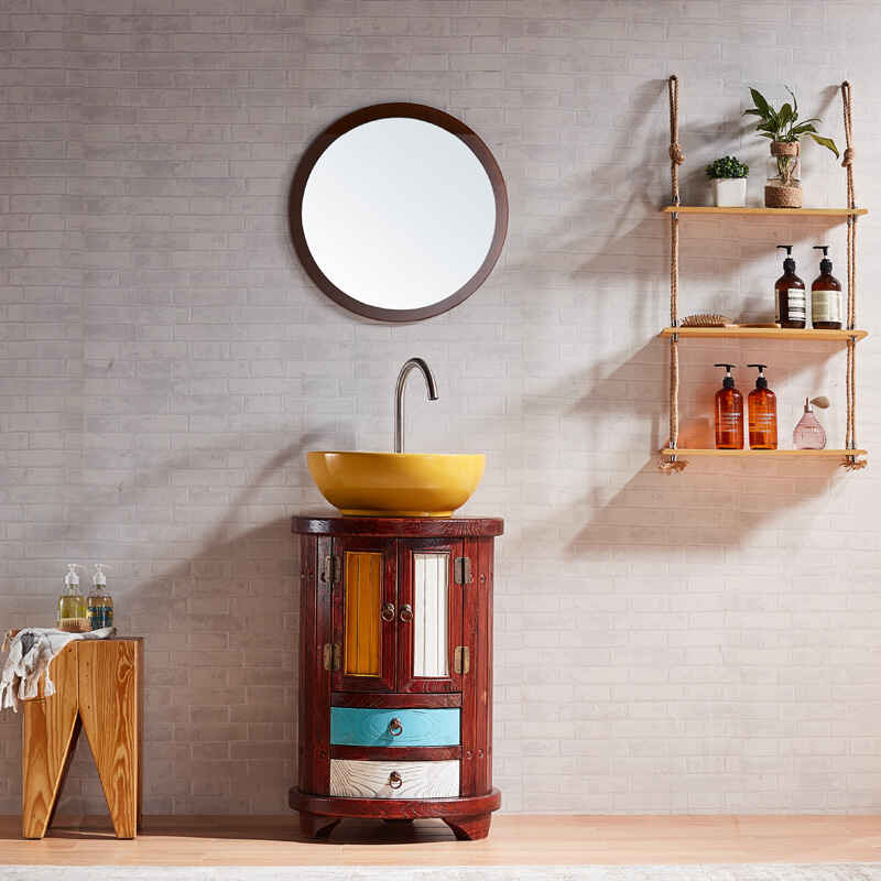 Cylindrical two-drawer bathroom cabinet Cylindrical two-drawer bathroom cabinet