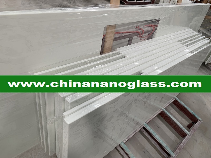 Artificial nano glass marble White Nano crystallized glass for countertop 1 Artificial nano glass marble White Nano crystallized glass for countertop 1