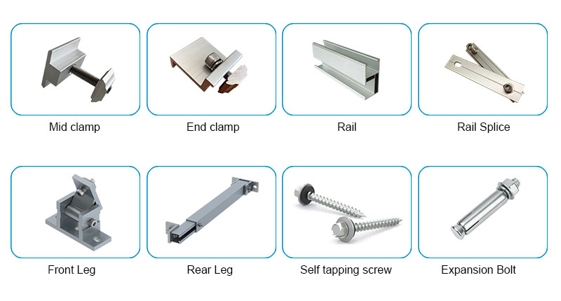 aluminum flat roof solar mounting kit