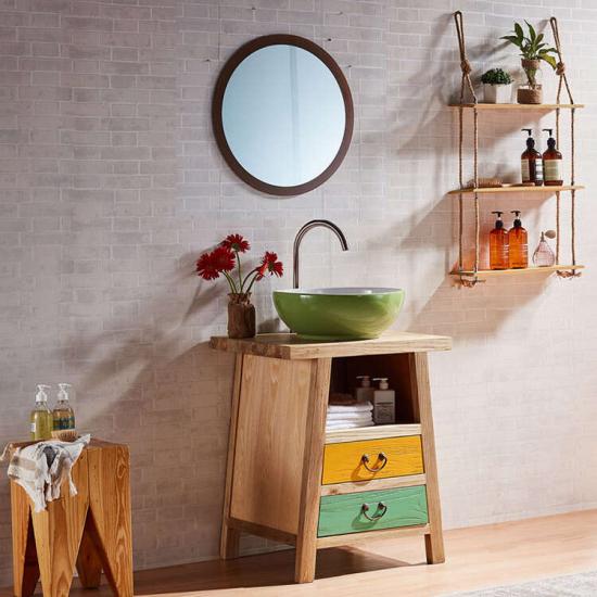 Classic antique wooden bathroom sink