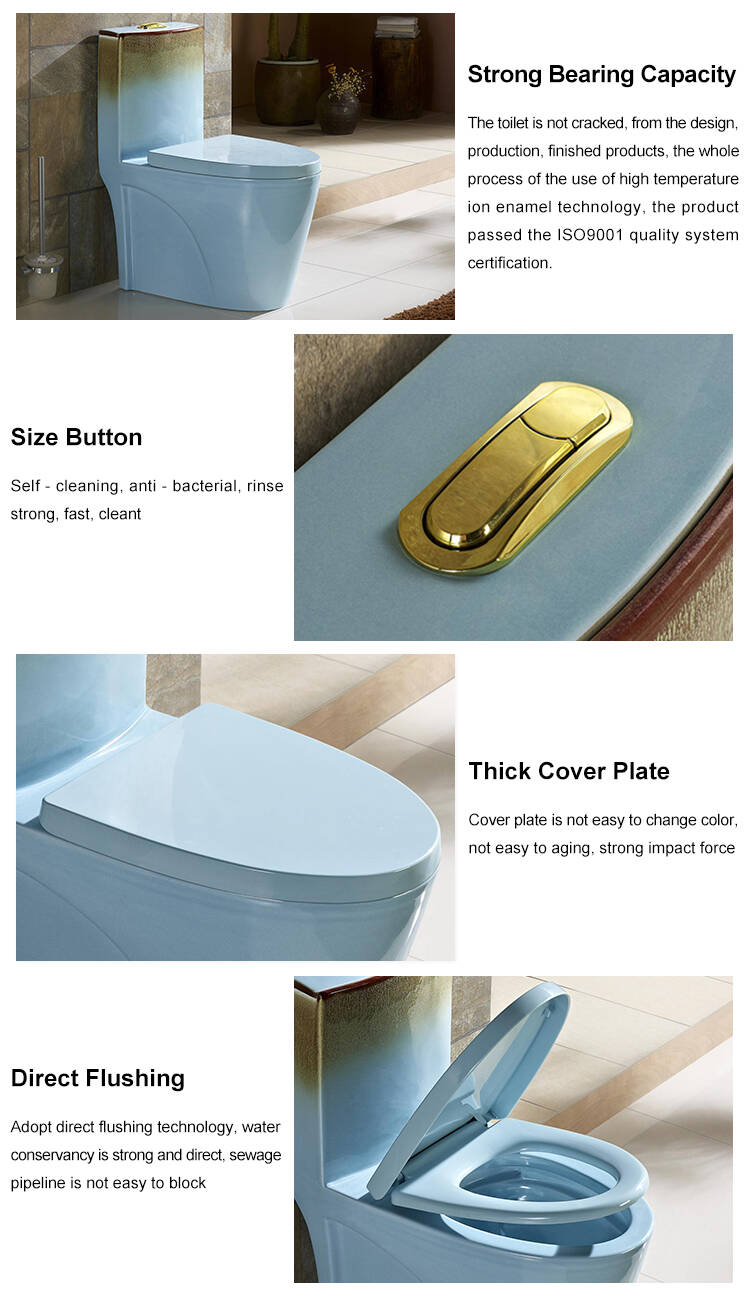 S-trap Color Seat Bathroom Toilet 