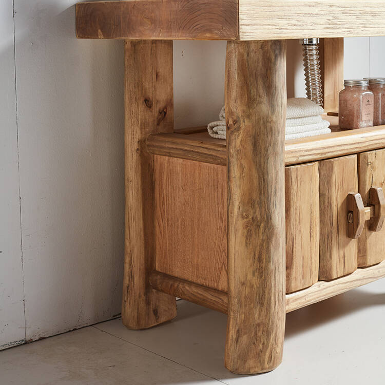 Solid wood bathroom cabinet combination countertop