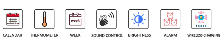 wireless charger clock functions