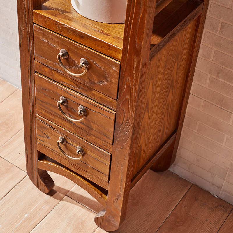 floor standing solid wooden bathroom cabinet picture