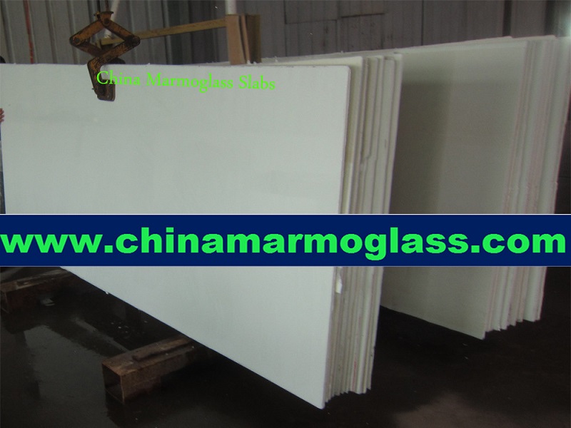 White marmoglass slabs White marmoglass slabs