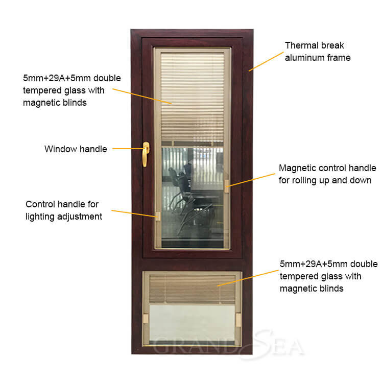 casement window with blinds casement window with blinds