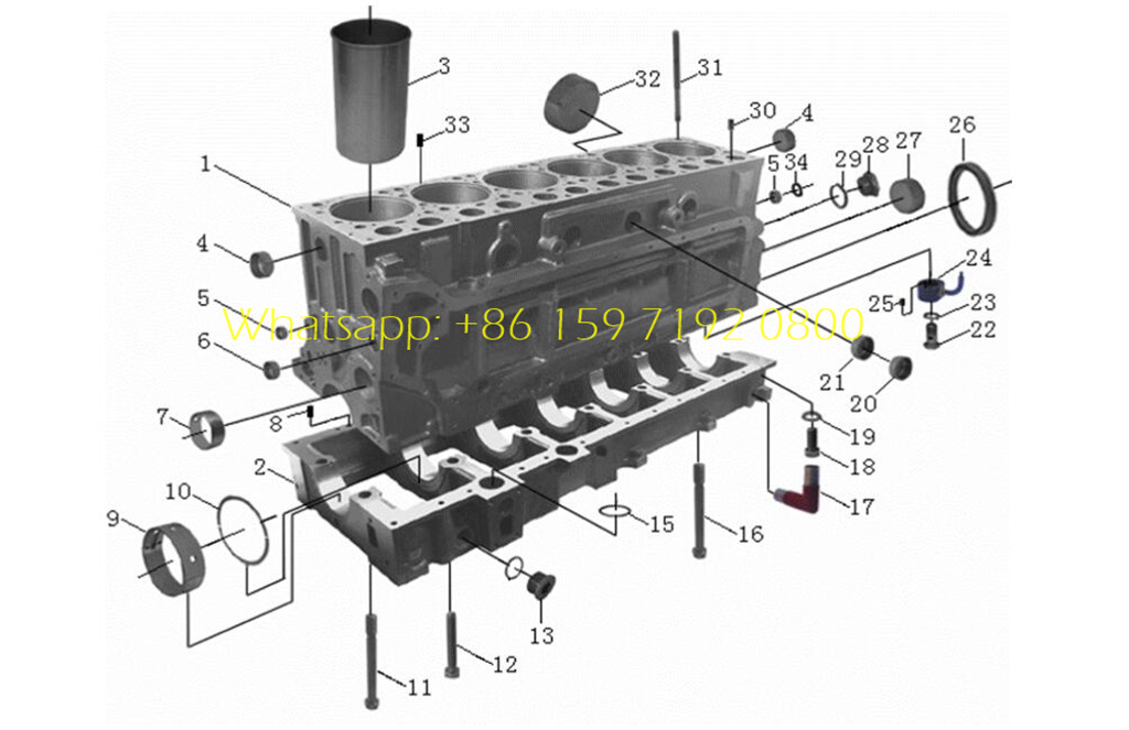 Beiben WD615 series engine assembly details