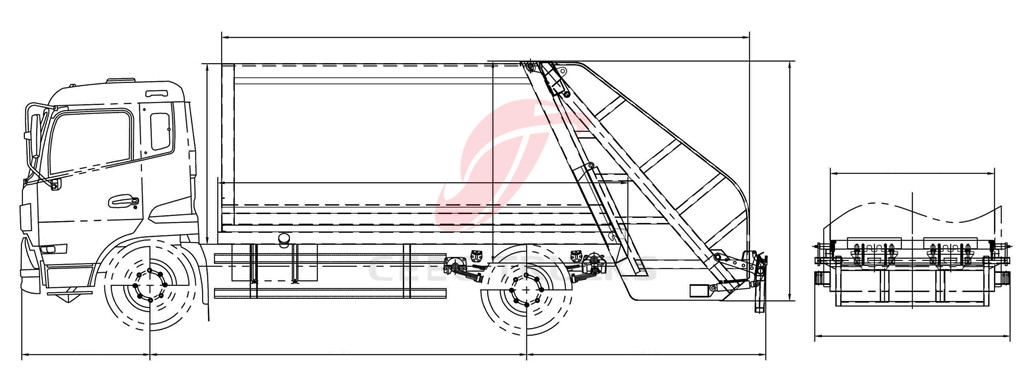 DFAC 9 CBM garbage compactor truck