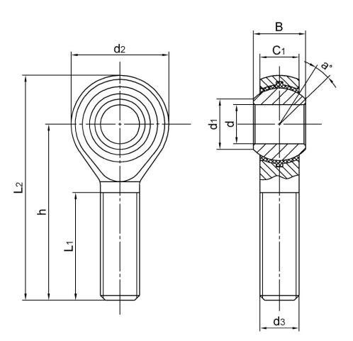 Plastic track rod end NPOS14