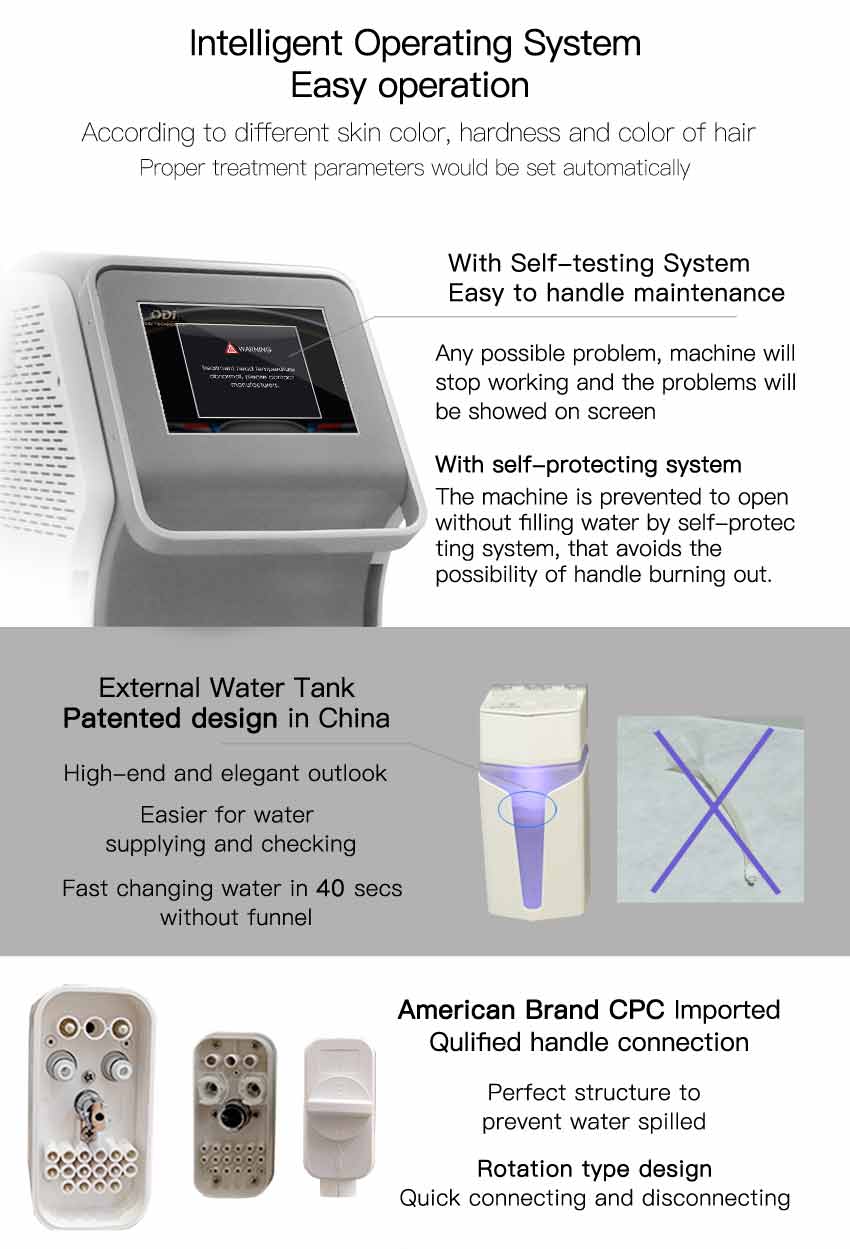 Powerful 1200w painless 808nm diode laser hair removal machine manufacturers with CE