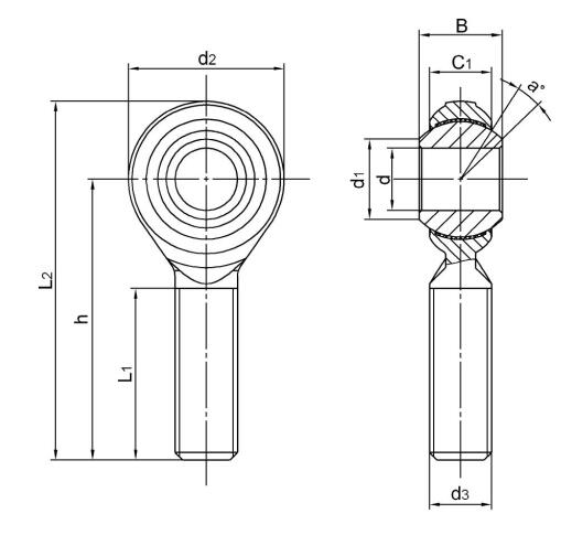 Stainless Steel Rod End Bearings SPOS20EC