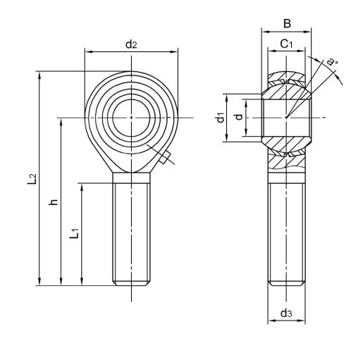 Carbon Steel Rod End Bearings POS6