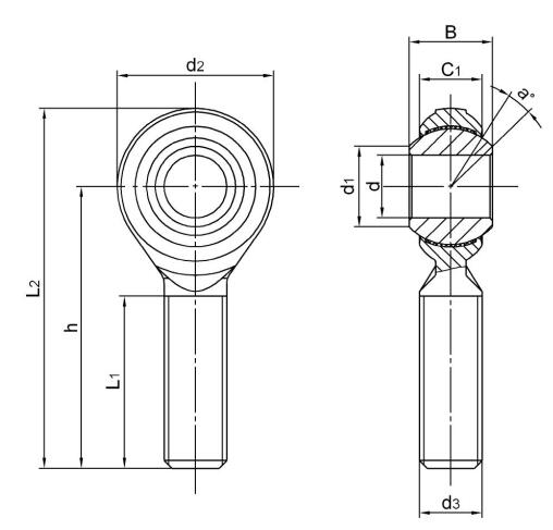 POS10EC Carbon Steel Rod End Bearings