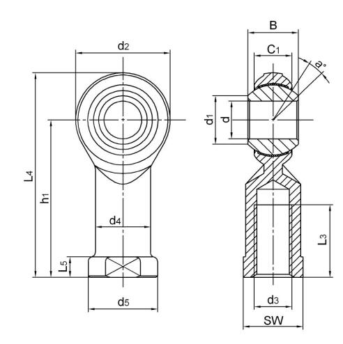 PHS6EC Carbon Steel Rod Ends