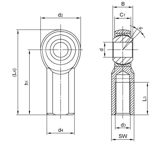 Stainless Steel Rod Ends Precision Serie SJF4T