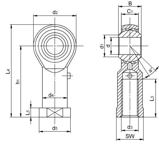 Inch Rod End Bearings PHSB8 Inch Rod End Bearings PHSB8