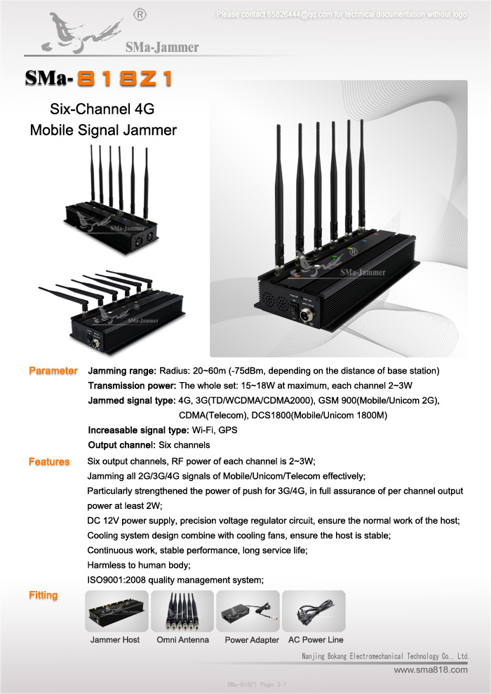 Six-Channel Mobile Signal Jammer