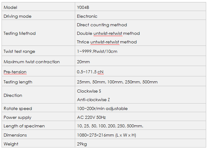 Y004B Electronic Yarn Twist Tester
