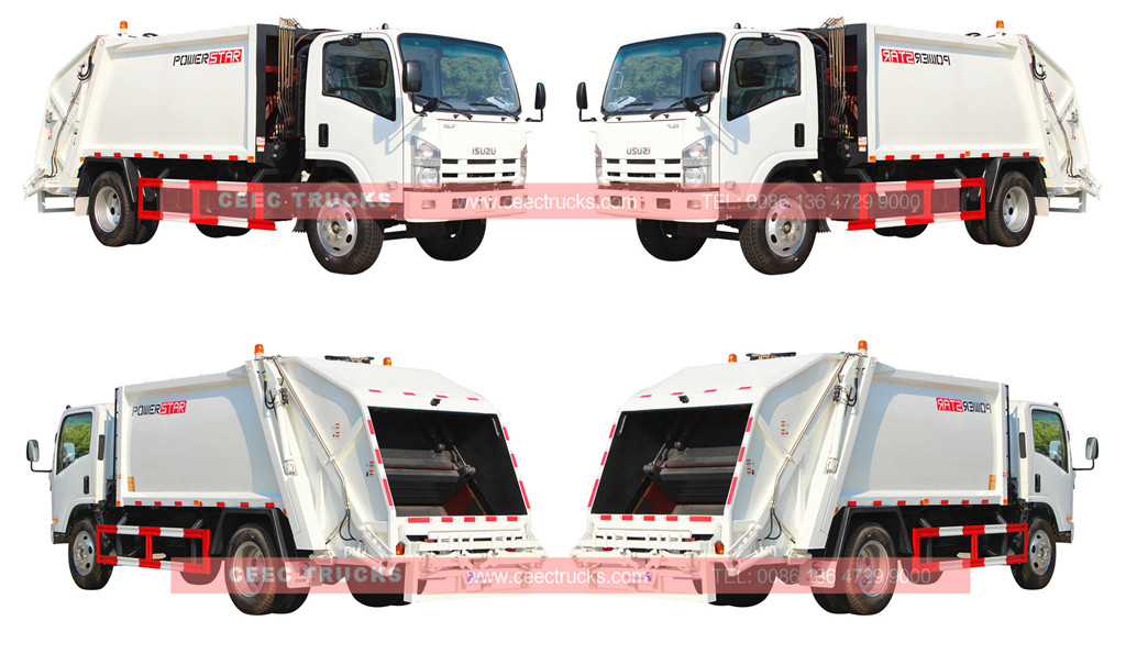 ISUZU 8cbm garbage compactor truck wholeview