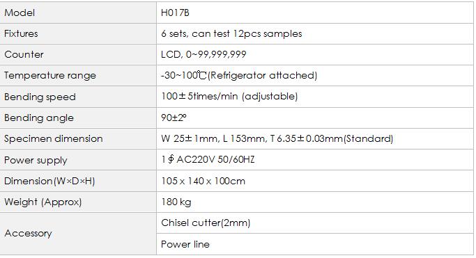 H017B Low Temperature ROSS Flexing Tester