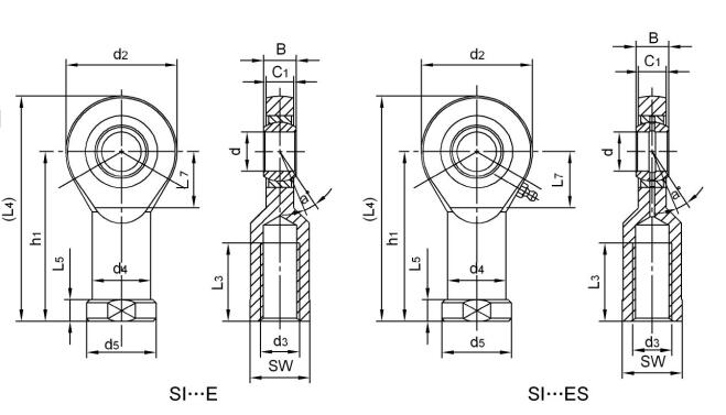 spherical rod end bearings SI16ES spherical rod end bearings SI16ES