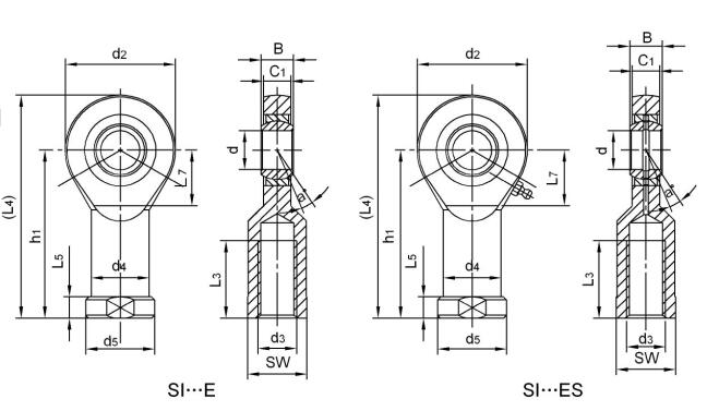 spherical rod end bearings SI16ES