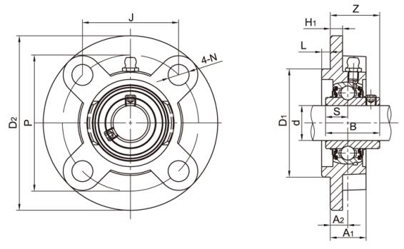 Stainless Steel Flange Mounted Units SSUCFC208