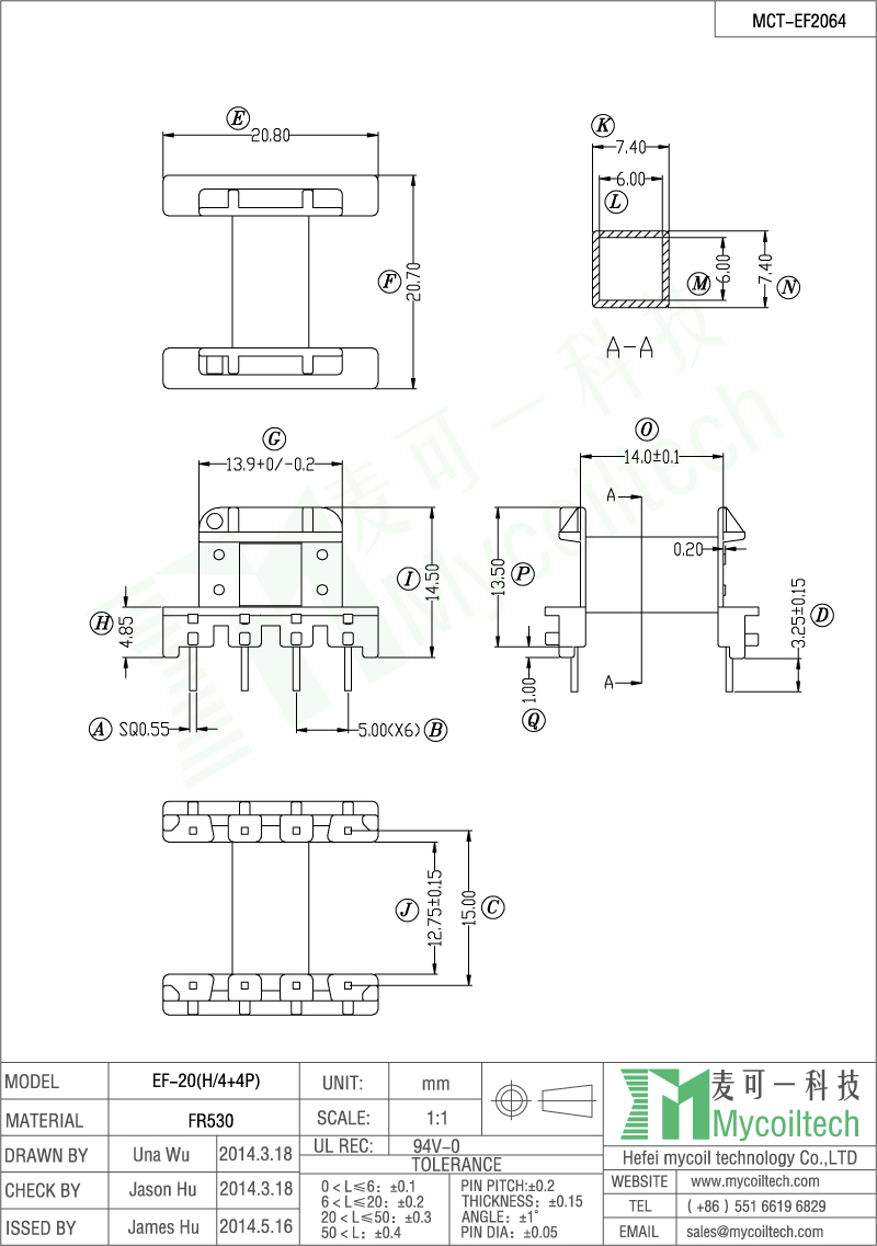 High power transformer bobbin