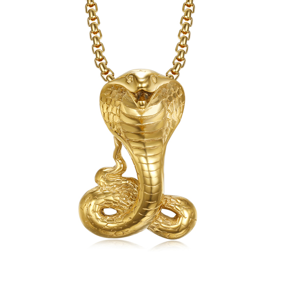 Wholesale Fashion Customized Jewelry Gold Stainless Steel Jewelry Boa Constrictor Pendant Necklace for Men 